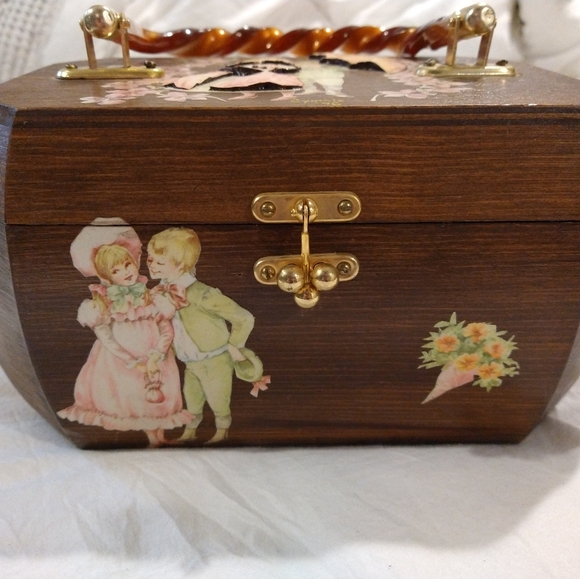 Vintage 70's Wooden Box Purse - Picture 3 of 12